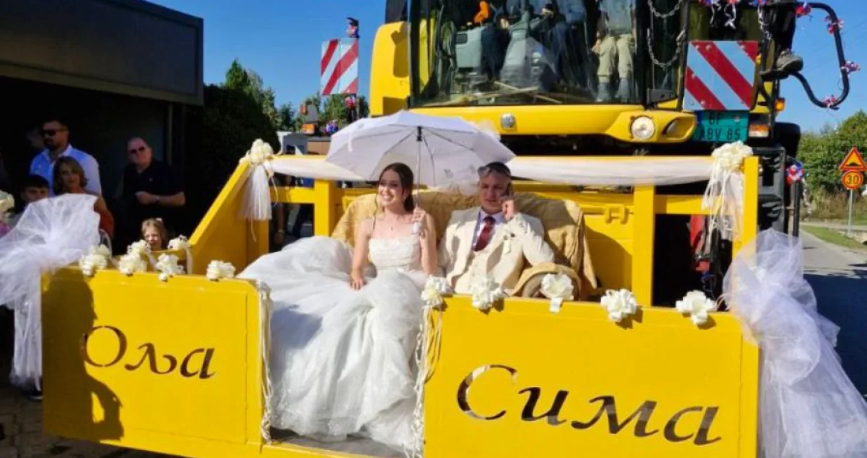 Olja, Sima, svadba, Bačka Palanka, kombajn/Prtsc
