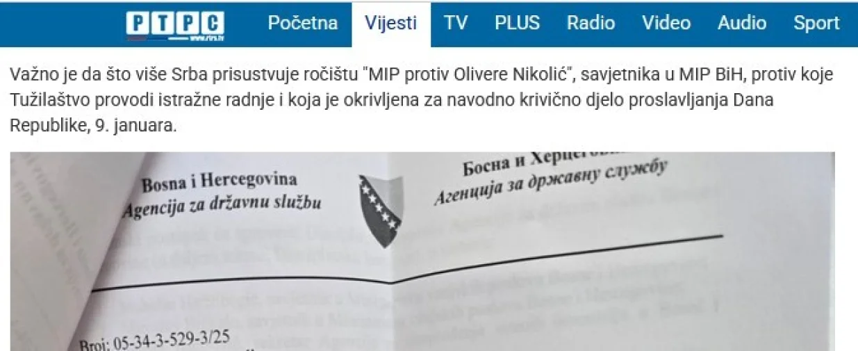 Poziv RTRS-a na okupljanje/Printscreen/
