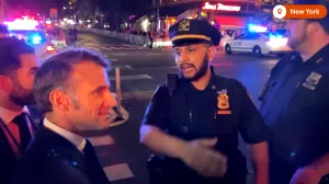 emmanuel macron, new york, policija, donald trump/Screenshot