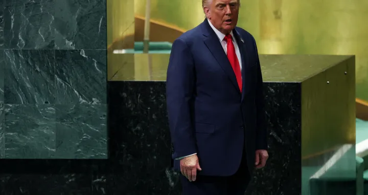 U.S. President Donald Trump attends the 80th United Nations General Assembly at U.N. headquarters in New York City, U.S., September 23, 2025. REUTERS/MIKE SEGAR/Mike Segar