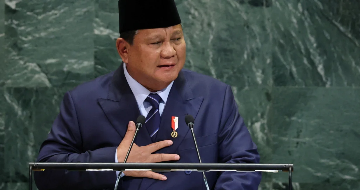 Indonesia's President Prabowo Subianto addresses the 80th United Nations General Assembly at U.N. headquarters in New York, U.S., September 23, 2025. REUTERS/MIKE SEGAR/Mike Segar