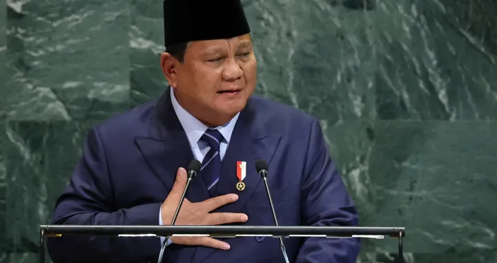 Indonesia's President Prabowo Subianto addresses the 80th United Nations General Assembly at U.N. headquarters in New York, U.S., September 23, 2025. REUTERS/MIKE SEGAR/Mike Segar