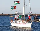 A boat participating in the Global Sumud Flotilla departs from the port of Bizerte, en route to Gaza, as part of an international humanitarian initiative aimed at breaking the Israeli naval blockade and delivering essential aid to Palestinians, in Bizerte, Tunisia, September 13, 2025. REUTERS/Zoubeir Souissi/Zoubeir Souissi