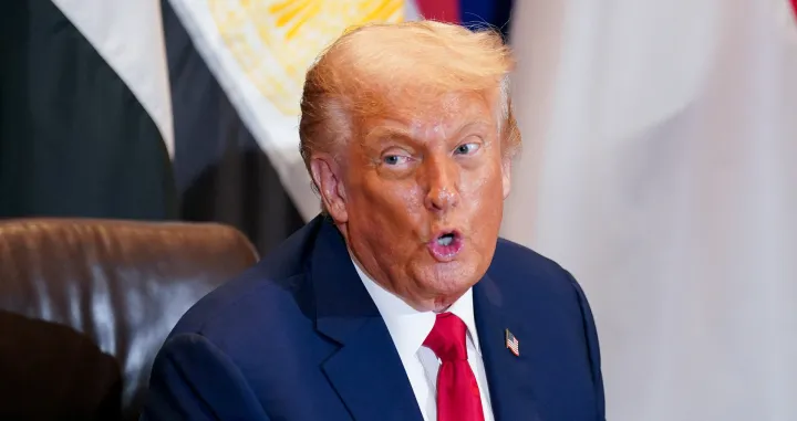U.S. President Donald Trump attends a multilateral meeting during the 80th United Nations General Assembly, in New York City, New York, U.S., September 23, 2025. REUTERS/Al Drago/Alexander Drago