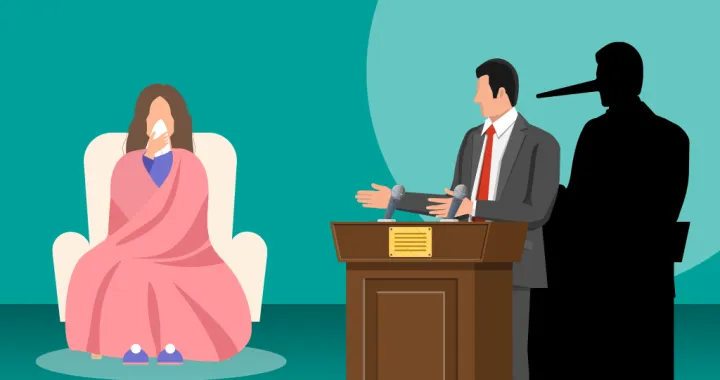 Vizual za kolumnu Eldina Zolj Balenović, onkološki pacijenti, političari, laž/Benjamin Krnić