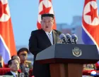 FILE PHOTO: North Korean leader Kim Jong Un speaks during an event to celebrate the 80th anniversary of the country's liberation from Japan's colonial rule, in Pyongyang, North Korea, August 14, 2025, in this picture released by North Korea's official Korean Central News Agency. KCNA via REUTERS ATTENTION EDITORS - THIS IMAGE WAS PROVIDED BY A THIRD PARTY. REUTERS IS UNABLE TO INDEPENDENTLY VERIFY THIS IMAGE. NO THIRD PARTY SALES. SOUTH KOREA OUT. NO COMMERCIAL OR EDITORIAL SALES IN SOUTH KOREA./File Photo/Kcna