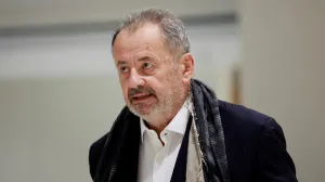 Guillaume Sarkozy arrives for the verdict in the trial of former French President Nicolas Sarkozy and other defendants on charges of corruption and illegal financing of an election campaign related to alleged Libyan funding of his successful 2007 presidential bid, at the courthouse in Paris, France, September 25, 2025. REUTERS/Stephanie Lecocq/Stephanie Lecocq