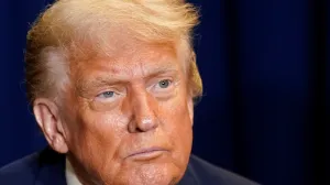 U.S. President Donald Trump attends a meeting with Argentina's President Javier Milei (not pictured) during the 80th United Nations General Assembly, in New York City, New York, U.S., September 23, 2025. REUTERS/Al Drago/Alexander Drago