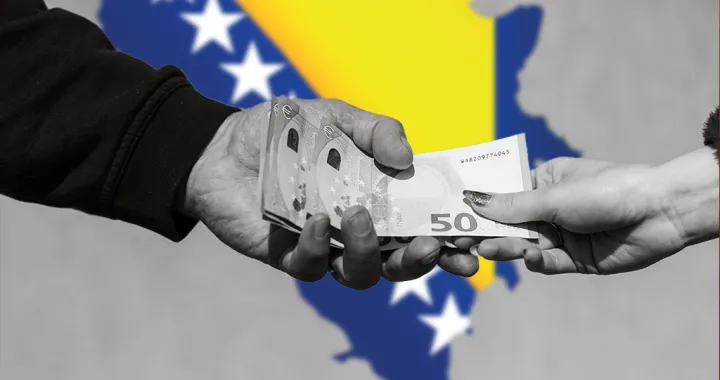 Ilustracija za kolumnu, Goran Dakić, BiH, mito, korupcija, novac/Benjamin Krnić