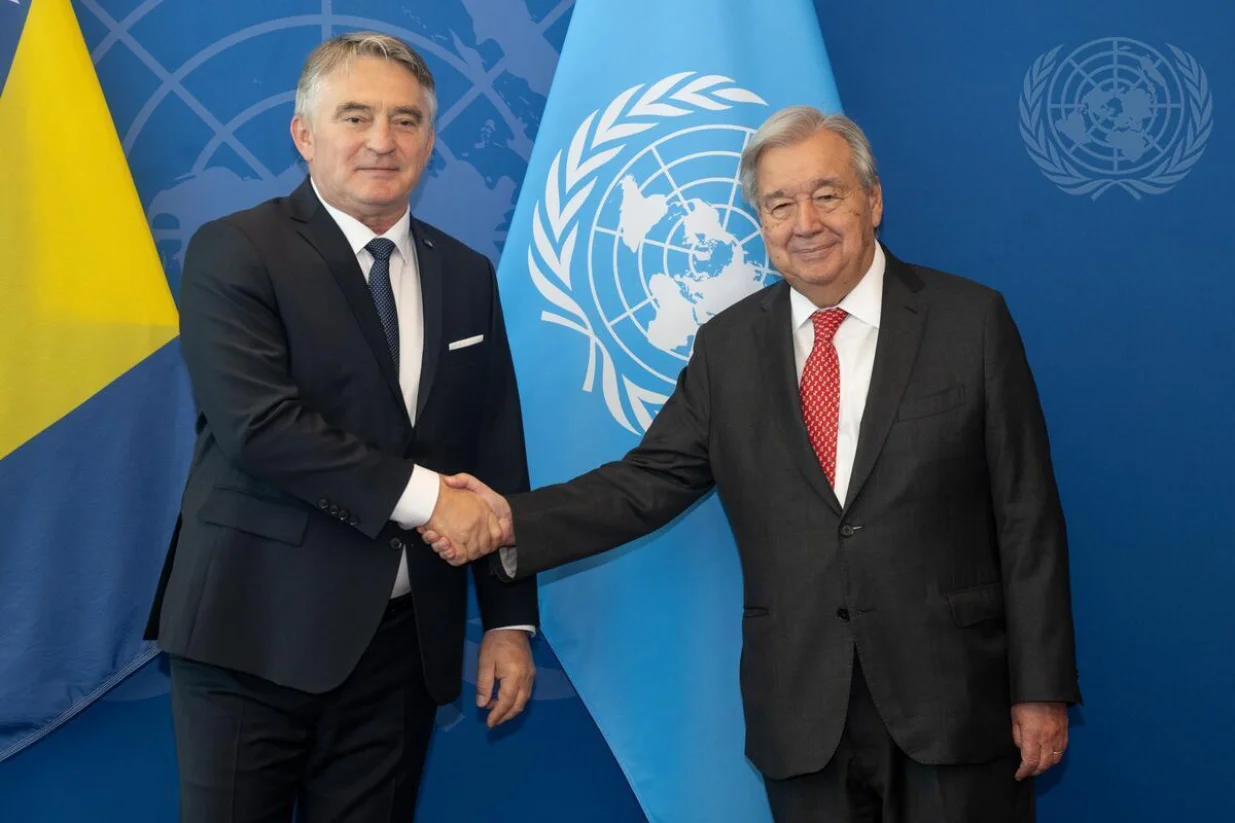 Željko Komšić se sastao sa generalnim sekretarom UN-a Antonijom Guterresom/