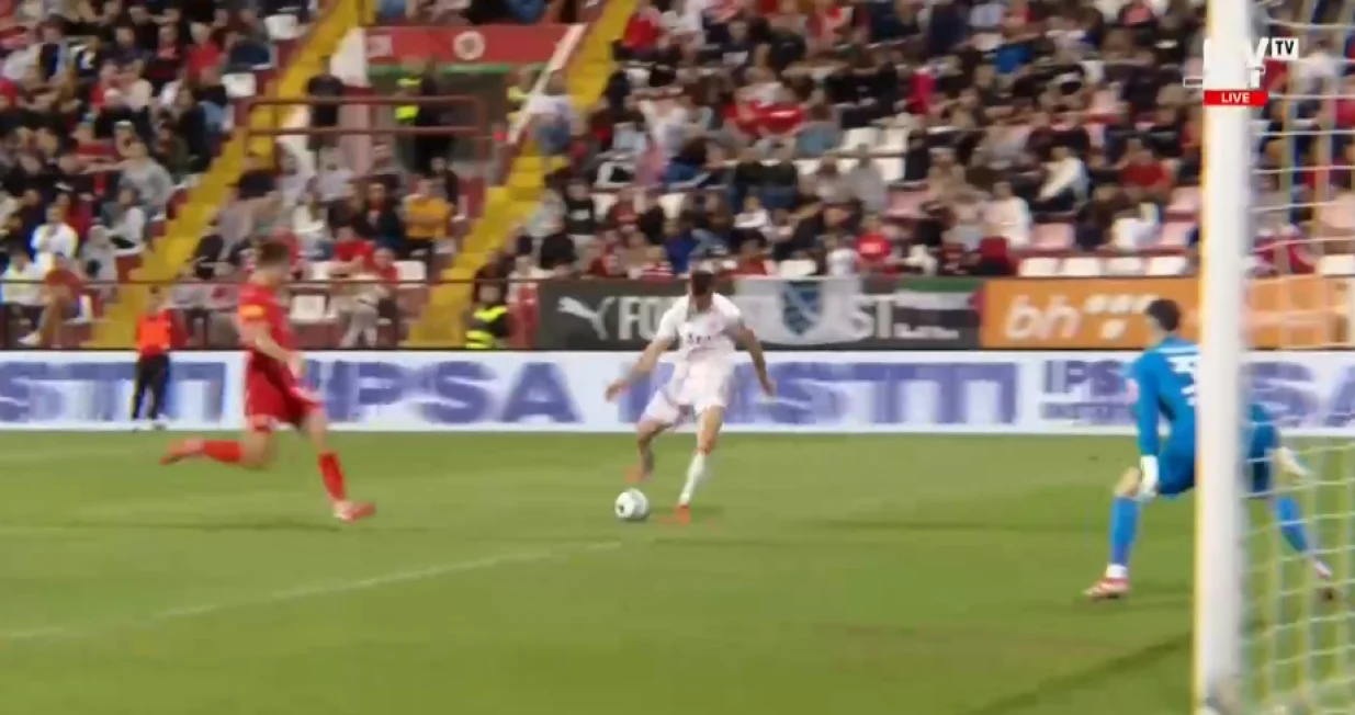 Gol Ćužea protiv Veleža (FOTO: Screenshot/ MY TV)/Foto: 
