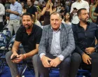 Vuk Radivojević, Milorad i Igor Dodik na utakmici između košarkaških reprezentacija Srbije i Slovenije u Beogradskoj areni/Foto: Filip Stevanović