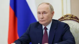 Russian President Vladimir Putin attends a meeting with members of the government via a video link in Moscow, Russia, September 17, 2025. Sputnik/Vyacheslav Prokofyev/Pool via REUTERS ATTENTION EDITORS - THIS IMAGE WAS PROVIDED BY A THIRD PARTY./Vyacheslav Prokofyev