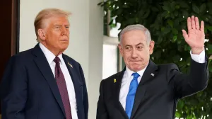 U.S. President Donald Trump meets Israeli Prime Minister Benjamin Netanyahu at the White House in Washington, D.C., U.S., September 29, 2025. REUTERS/Kevin Lamarque/Kevin Lamarque