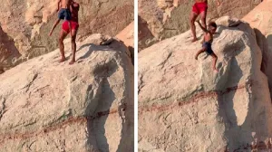 INFLUENCER Garrett Gee, poznat po stranici The Bucket List Family, odlučio je odgovoriti na kritike nakon što je izazvao bijes javnosti videom u kojem baca svog 7-godišnjeg sina Calija s litice u jezero Powell/Screenshot