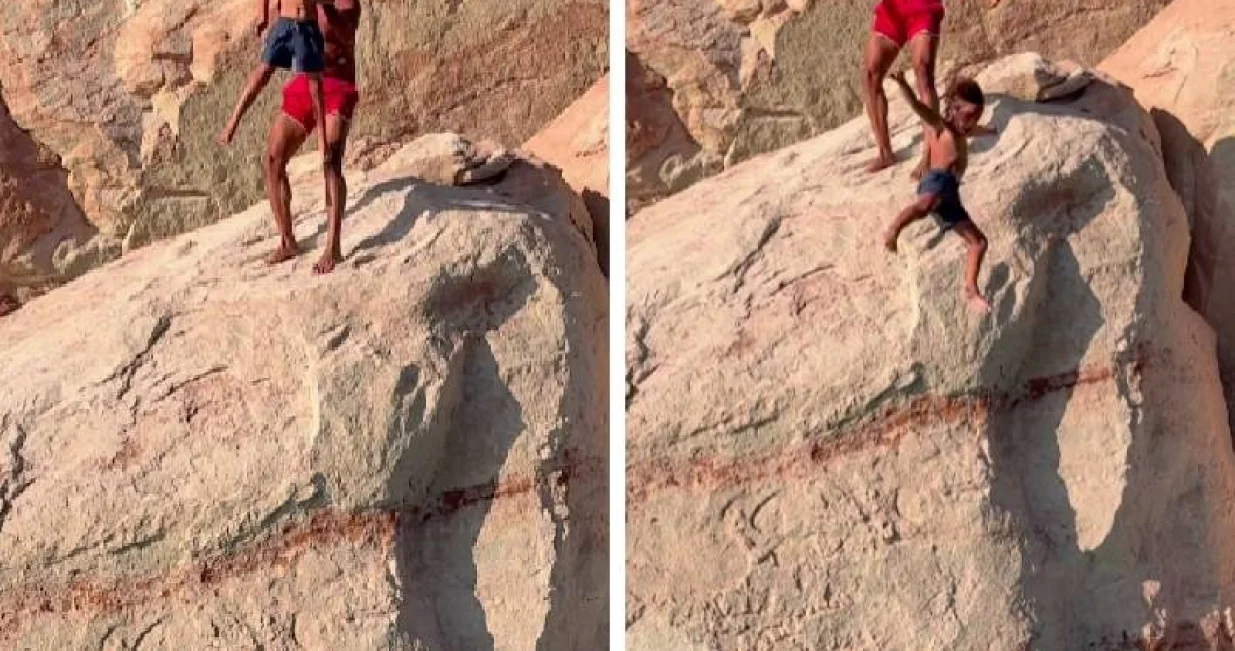 INFLUENCER Garrett Gee, poznat po stranici The Bucket List Family, odlučio je odgovoriti na kritike nakon što je izazvao bijes javnosti videom u kojem baca svog 7-godišnjeg sina Calija s litice u jezero Powell/Screenshot