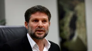 FILE PHOTO: Israeli Finance Minister Bezalel Smotrich speaks at a news conference after announcing that he will sign an order to seize Palestinian Authority funds and transfer them to the families of victims of Palestinian attacks, at Israel's Finance Ministry in Jerusalem, January 8, 2023. REUTERS/Ronen Zvulun/File Photo/Ronen Zvulun