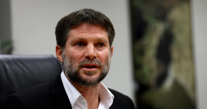 FILE PHOTO: Israeli Finance Minister Bezalel Smotrich speaks at a news conference after announcing that he will sign an order to seize Palestinian Authority funds and transfer them to the families of victims of Palestinian attacks, at Israel's Finance Ministry in Jerusalem, January 8, 2023. REUTERS/Ronen Zvulun/File Photo/Ronen Zvulun