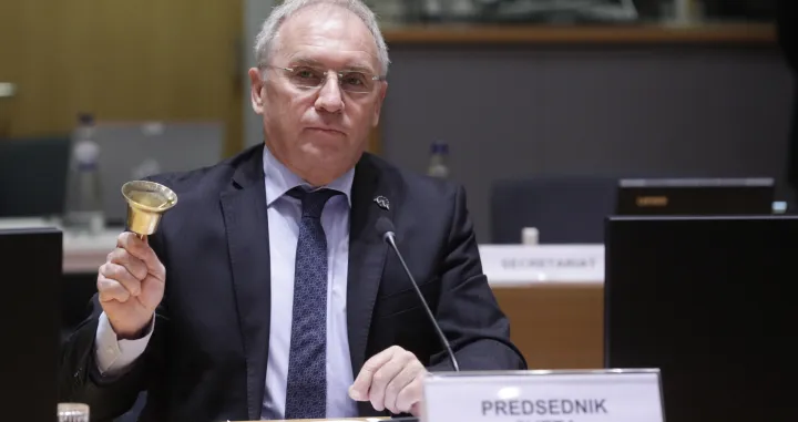 epa09631147 Slovenian Interior Minister Ales Hojs during European home affairs interior ministers council in Brussels, Belgium, 09 December 2021. Ministers debate will mainly focus on external border and migration situation. EPA/OLIVIER HOSLET/Olivier Hoslet