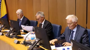 Dragan Čović, Kemal Ademović i Nikola Špirić; hitna sjednica Doma naroda Parlamentarne skupštine BiH/Harun Muminović