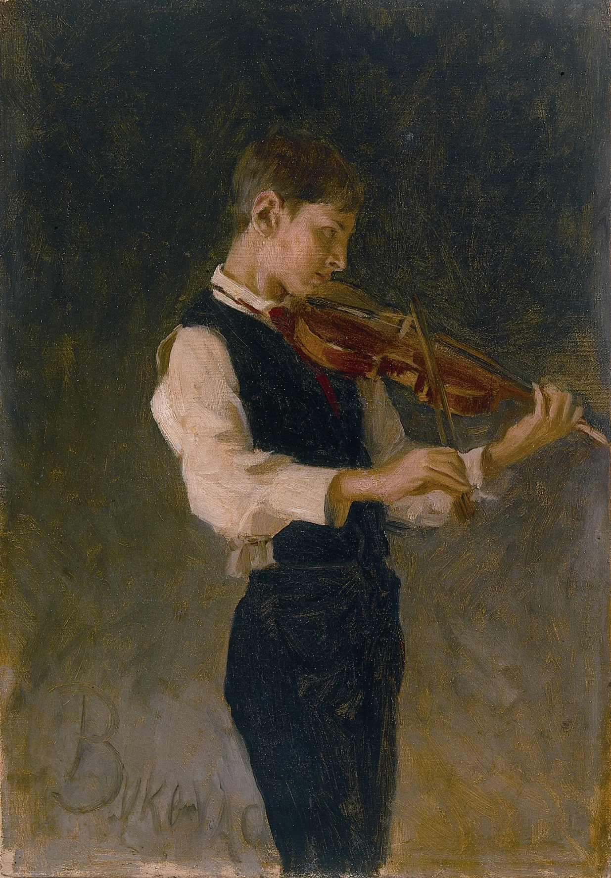 "Mladi violinist (Armando Meneghello)", 1885, Galerija umjetnina, Split /Zoran Alajbeg/