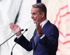 Greek Prime Minister Kyriakos Mitsotakis delivers an annual economic policy speech, at the International Fair of Thessaloniki, in Thessaloniki, Greece, September 6, 2025. REUTERS/Alexandros Avramidis/Alexandros Avramidis