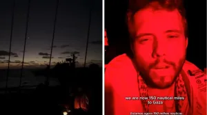 Izraelska mornarica u blizini humanitarnog broda; Globalna Sumud flota/Screenshot