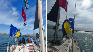 Zastava BiH se vijori na brodu ka Gazi/Anadolija