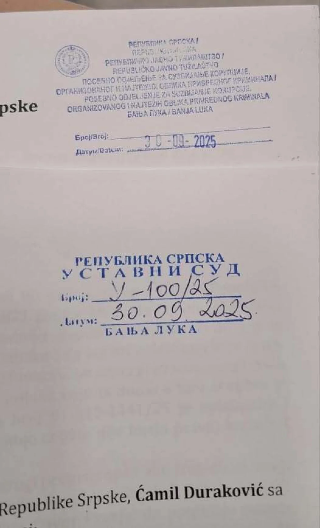 Ćamil Duraković se obratio Tužila&scaron;tvu RS-a, kao i Ustavnom sudu RS-a/Facebook/