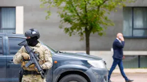 MUP RS, SAJ, specijalci čuvaju Milorada Dodika, specijalci ispred Univerziteta u Istočnom Sarajevu/Damir Deljo