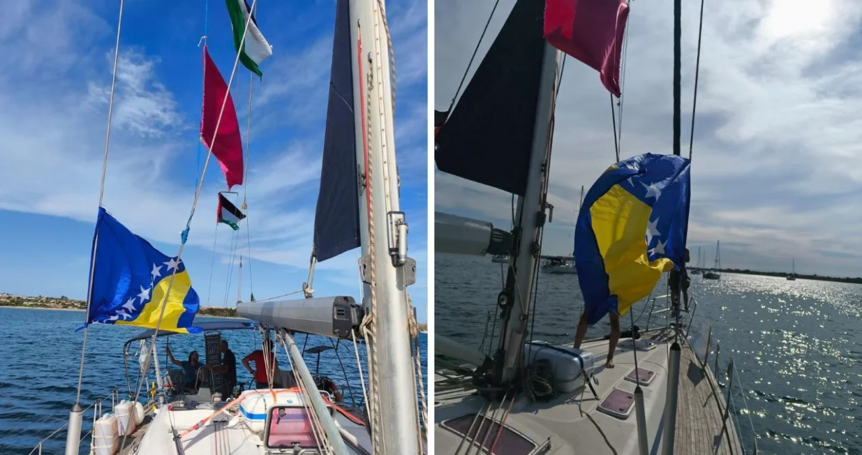 Zastava BiH se vijori na brodu ka Gazi/Anadolija