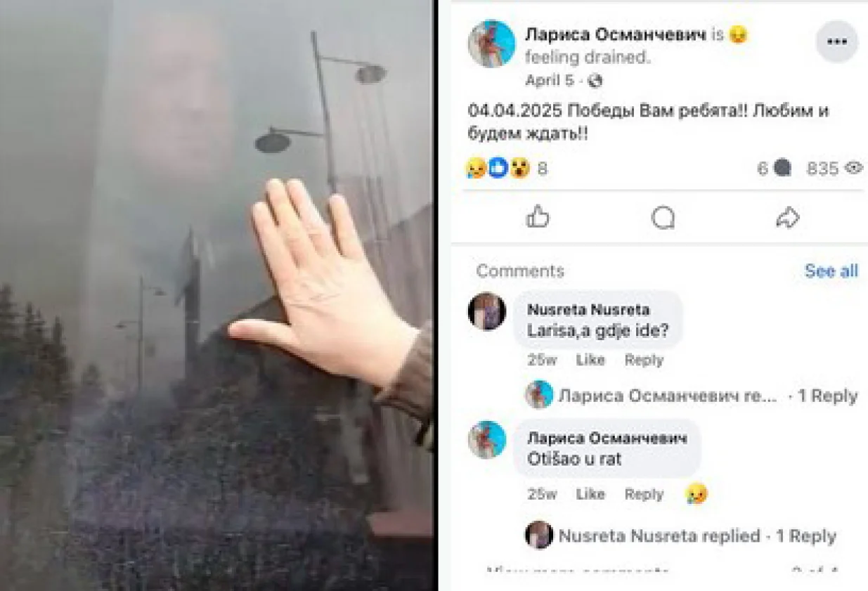 Larisa ispraća Hadžu Osmančevića na front Facebook i prepiska/