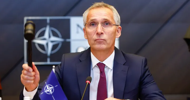 epa10240656 NATO Secretary General Jens Stoltenberg at the start of the second meeting of the second day of a NATO Council Defense Ministers at the Alliance headquarters in Brussels, Belgium, 13 October 2022. EPA/STEPHANIE LECOCQ/Stephanie Lecocq