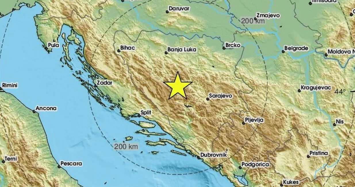 Zemljotres je registrovan kod Bugojna/X/