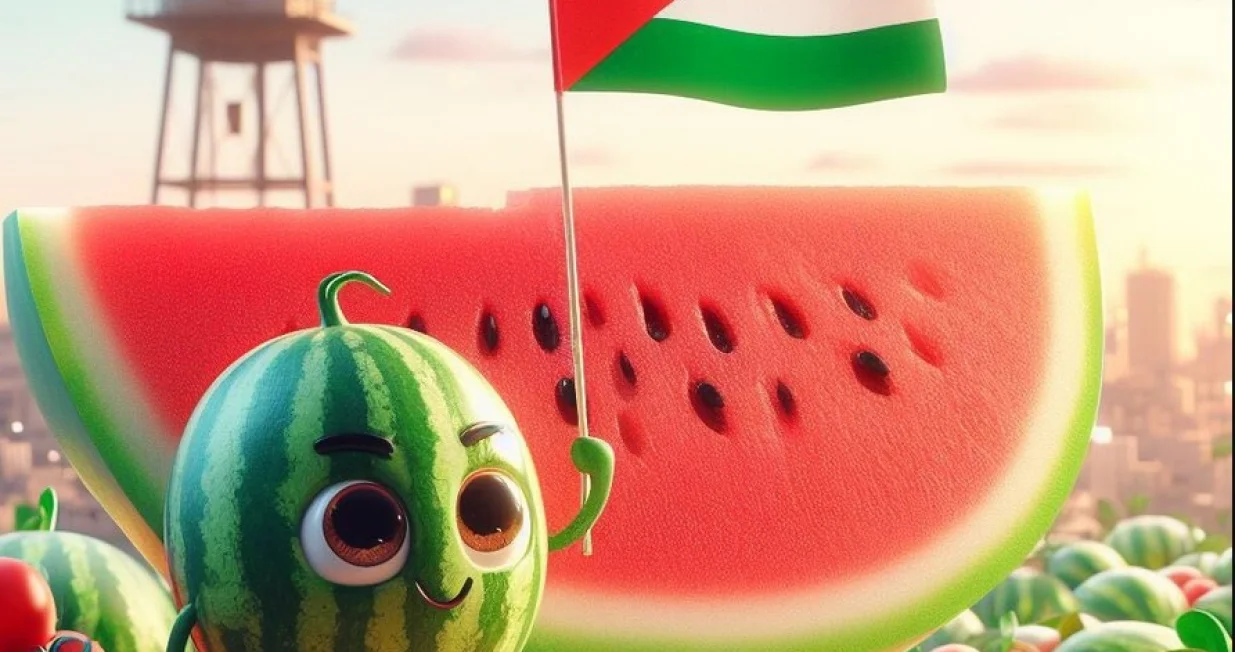 lubenica, simbol otpora, palestina, boje palestinske zastave/X