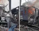 Ruski dron pogodio putnički voz ka Kijevu/Screenshot