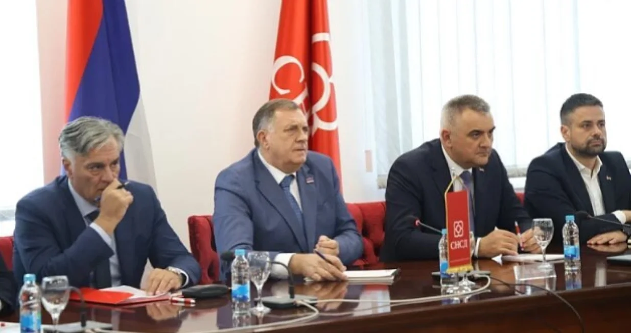Siniša Karan, Milorad Dodik, Savo Minić, Srđan Amidžić, vladajuća koalicija, sastanak, RS/Rtrs