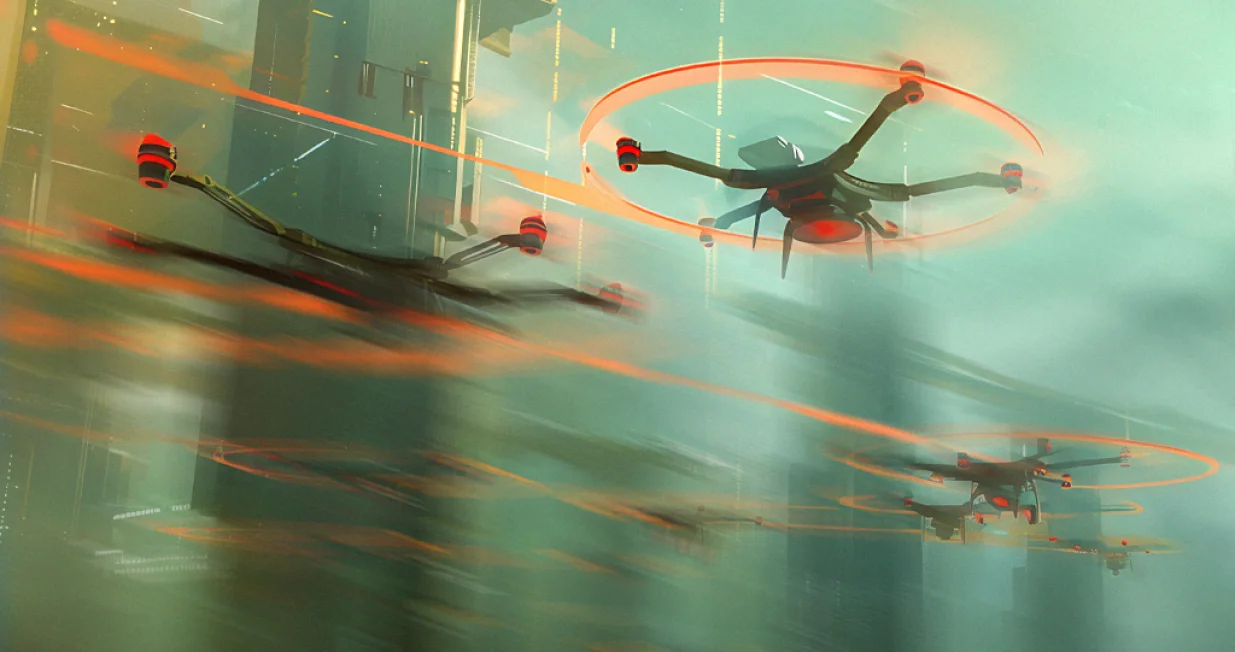 Vizual za kolumnu đure kozara, dronovi, Elektronikom protiv dronova/Benjamin Krnić