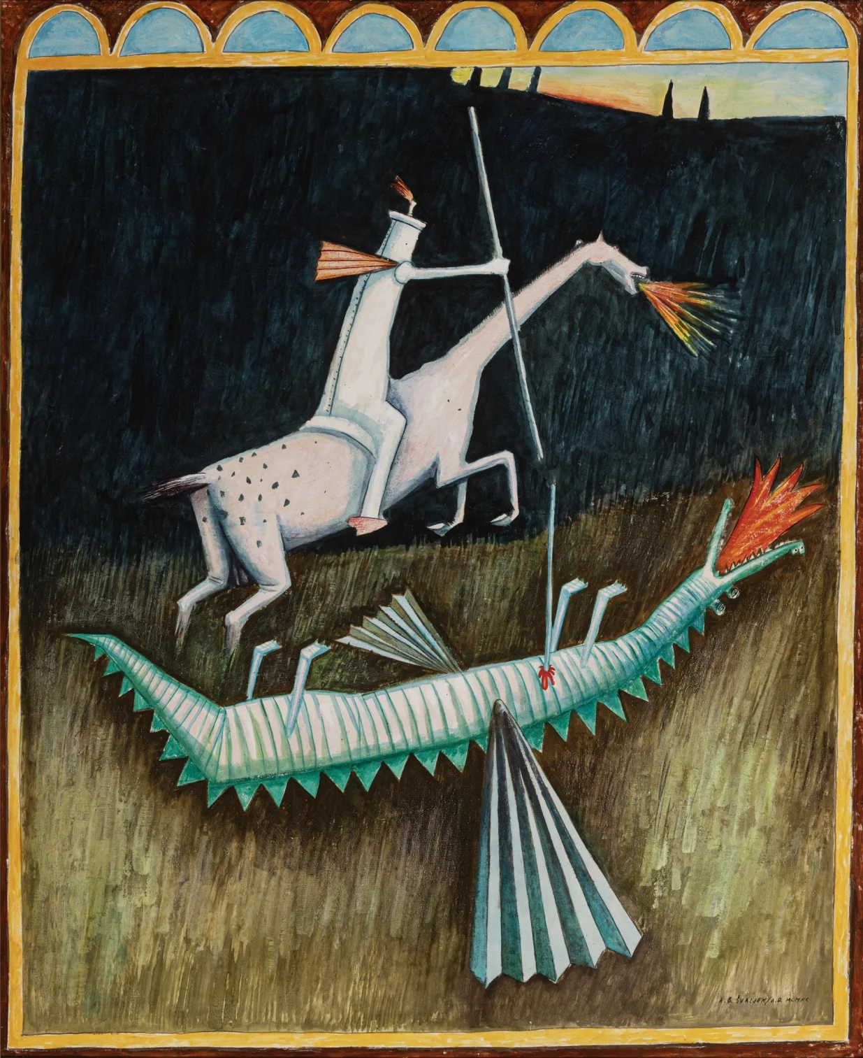 "Vitez ubija zmaja", 1990, vl. Zbirka Kovačić Macolić, Varaždin/