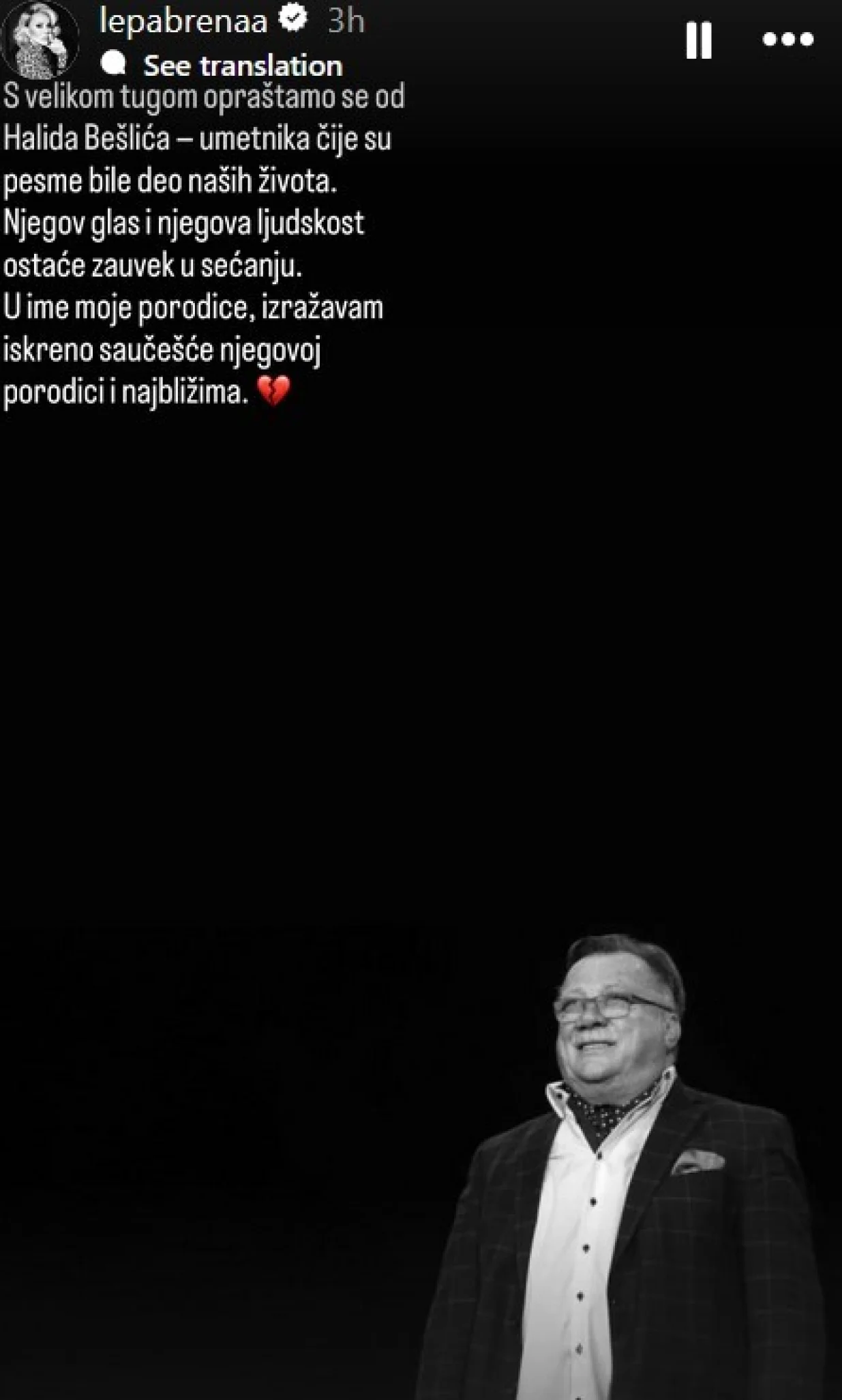 Fotografije u znak sjećanja na Halida Bešlića/Instagram/