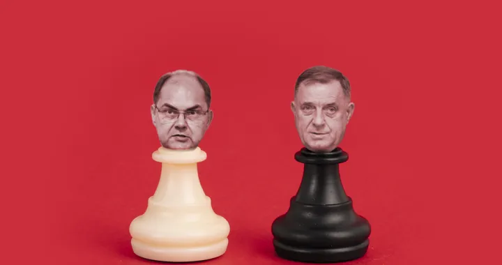 Vizual za kolumnu Milana Blagojevića, pat-potez Christiana Schmidta, milorad dodik, christian schmidt/Benjamin Krnić