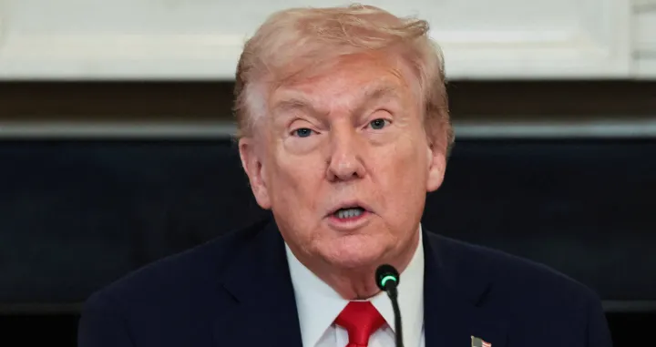 U.S. President Donald Trump participates in a roundtable on antifa, an anti-fascist movement he designated a domestic "terrorist organization" via executive order on September 22, at the White House in Washington, D.C., U.S., October 8, 2025. REUTERS/Evelyn Hockstein/Evelyn Hockstein