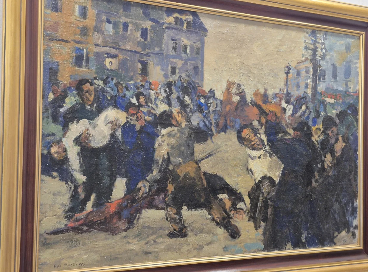 Edo Murtić: "Prvomajske demonstracije"/