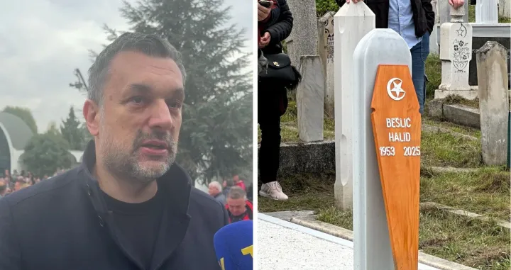 Elmedin Konaković na groblju Bare, gdje će danas biti ukopan Halid Bešlić//
