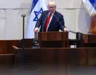 U.S. President Donald Trump addresses the Knesset, amid a U.S.-brokered prisoner-hostage swap and ceasefire deal between Israel and Hamas, in Jerusalem, October 13, 2025. REUTERS/Evelyn Hockstein/Pool/Evelyn Hockstein