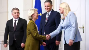 Von der Leyen sa članovima Predsjedništva BiH/Damir Deljo