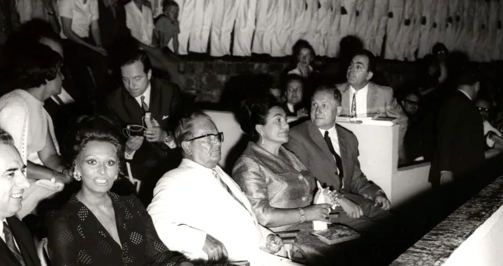 Sophia Loren, Josip Broz Tito i Jovanka Broz u svečanoj loži, 1970./