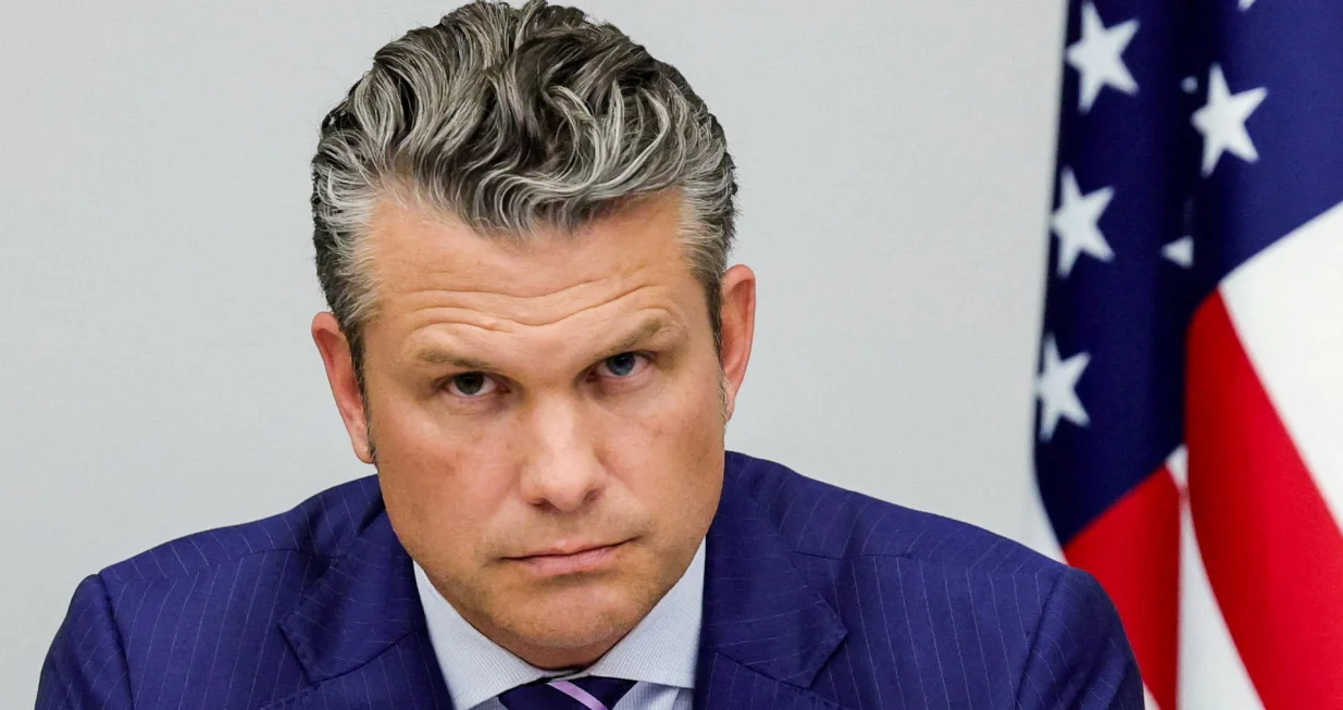 U.S. Secretary of Defense Pete Hegseth attends a meeting of the Ukraine Defence Contact Group, after a meeting of NATO defence ministers at the alliance's headquarters, in Brussels, Belgium October 15, 2025. REUTERS/Yves Herman REFILE - QUALITY REPEAT TPX IMAGES OF THE DAY/Yves Herman