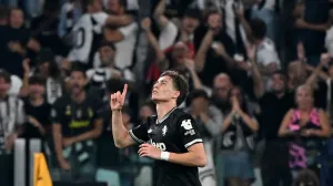 Soccer Football - UEFA Champions League - Juventus v Borussia Dortmund - Allianz Stadium, Turin, Italy - September 16, 2025 Juventus' Kenan Yildiz celebrates scoring their first goal REUTERS/Alberto Lingria/Foto: Alberto Lingria