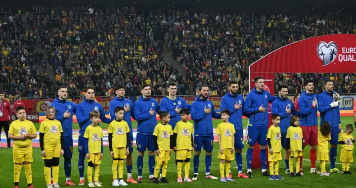 Detalj s utakmice između Rumunije i BiH (FOTO: N/FSBiH)/Foto: 